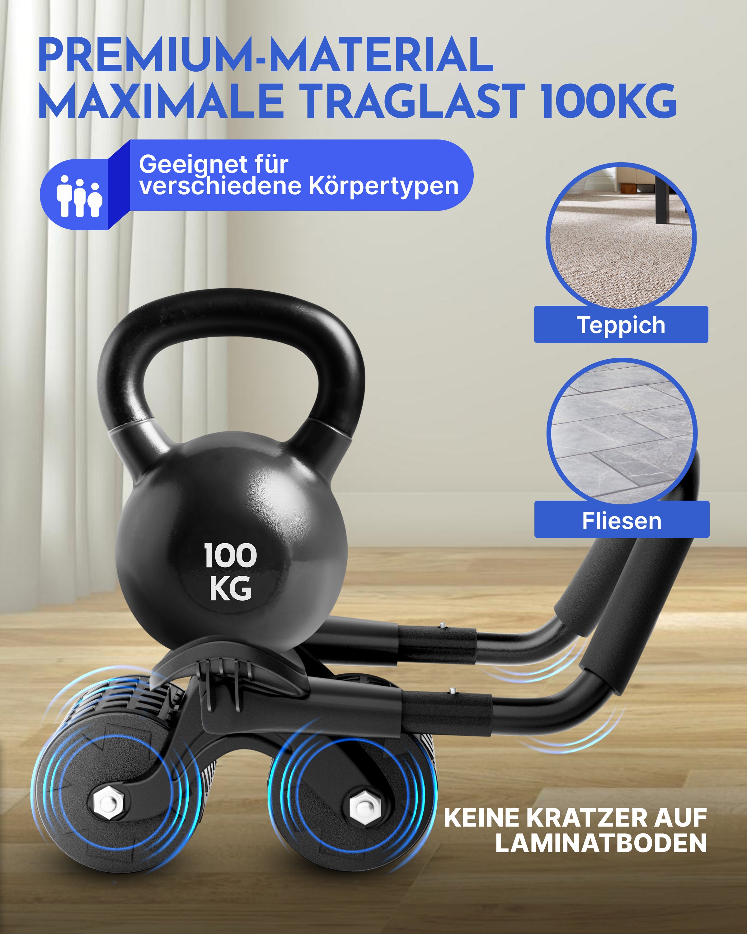 Bauchmuskeltrainer in schwarz