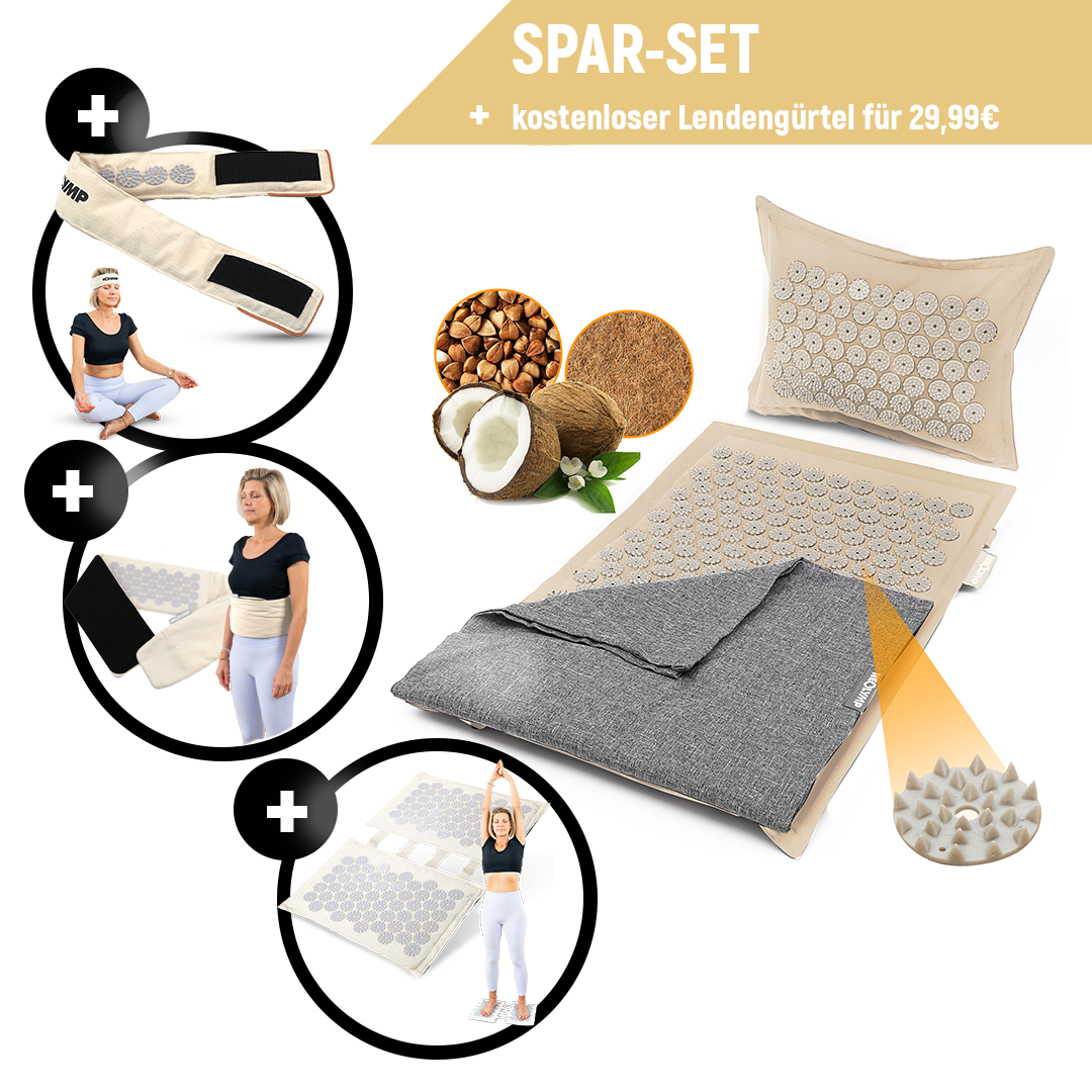 Akupressur-Allround-Set mit gratis Lendengürtel & Übungen – Beige (B‑Ware)