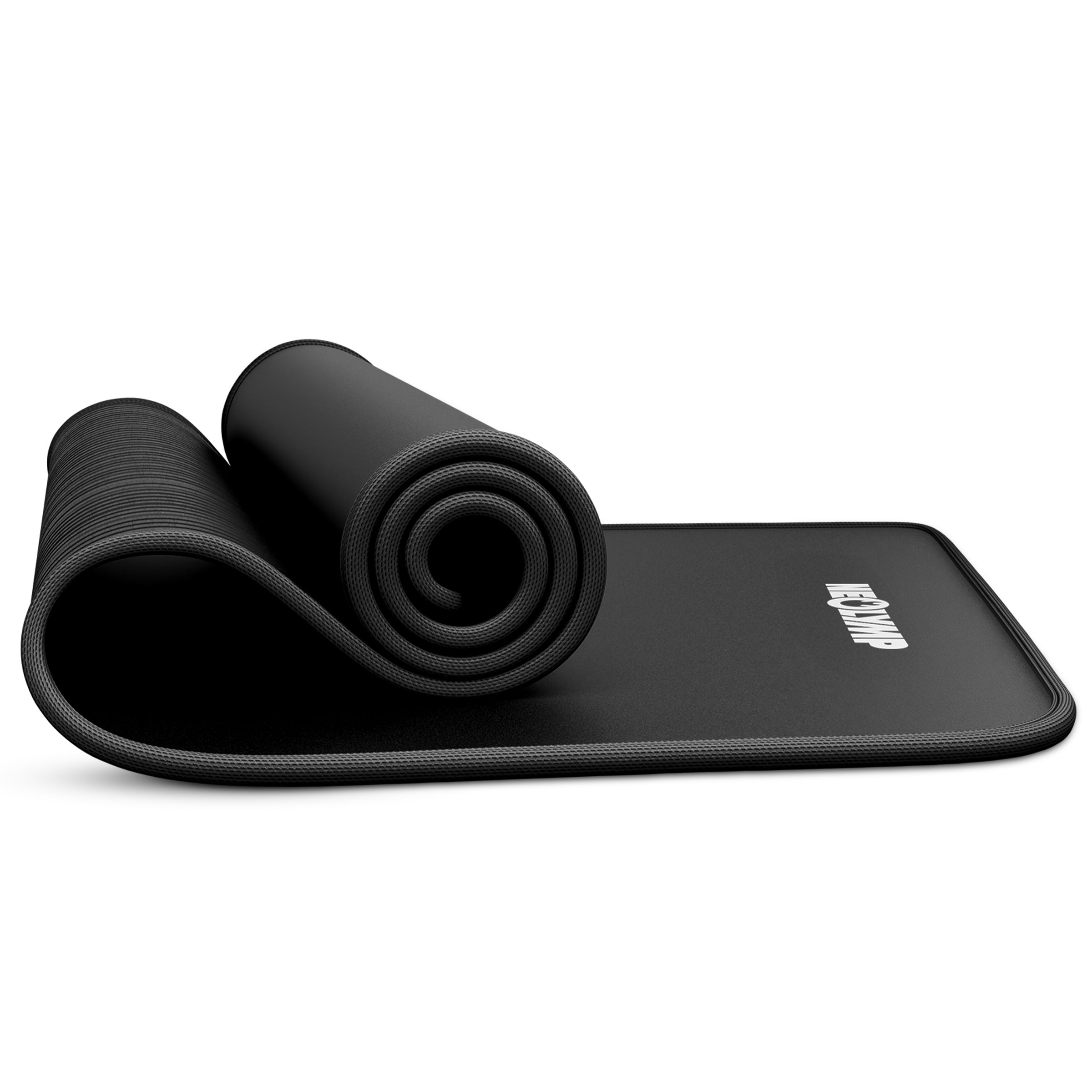 Fitnessmatte - extra dick und rutschfest – Schwarz / Extra breit (80 cm) (B‑Ware)