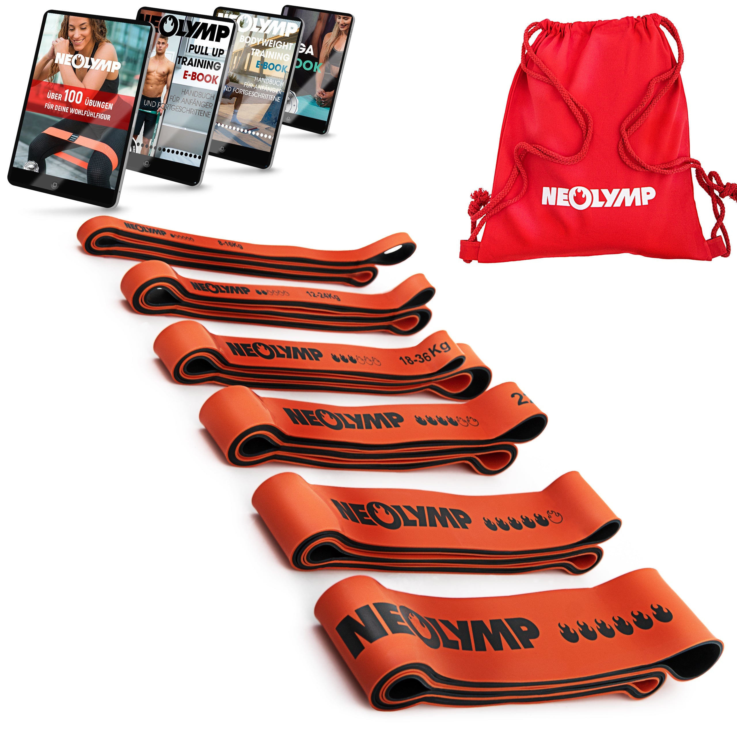 Heavy Resistance Bands aus Latex Sets NEOLYMP Fitnessequipment und Sportartikel