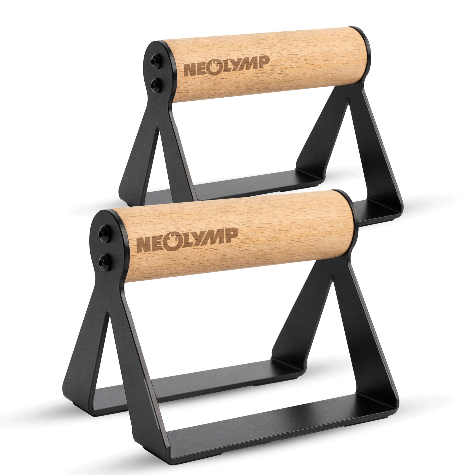 Set of 2 push-up handles with wooden handle