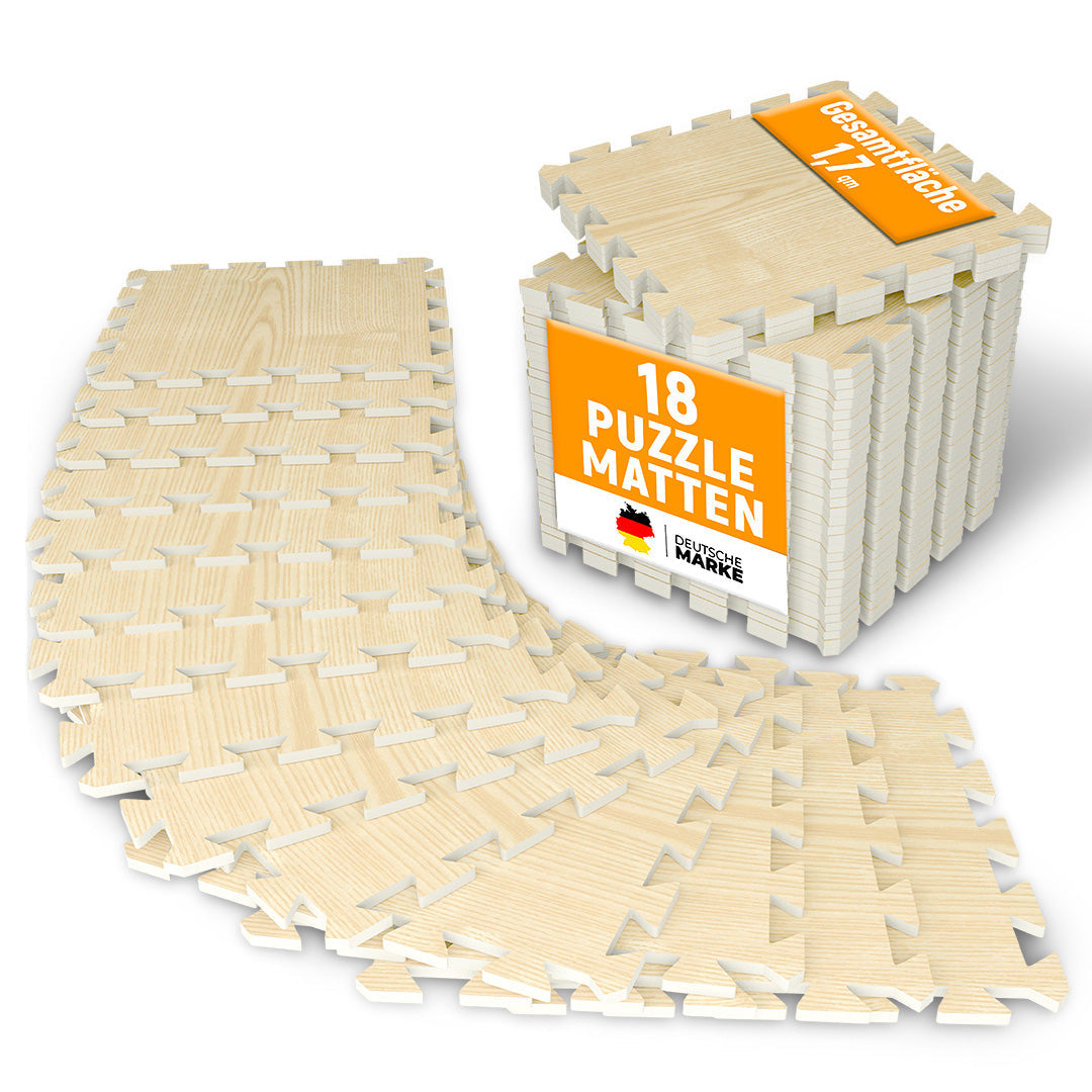 Puzzlematten aus Schaumstoff (Sportsboden, Fitnessunterlage) – Holzoptik (B‑Ware)