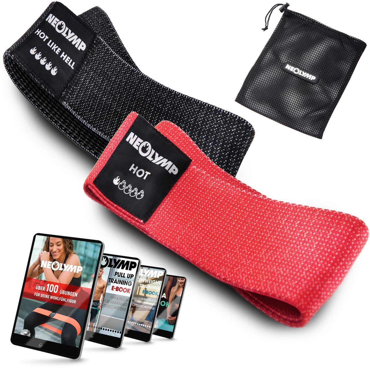 Fitnessbänder kurz aus Stoff – 2er Set (B‑Ware)