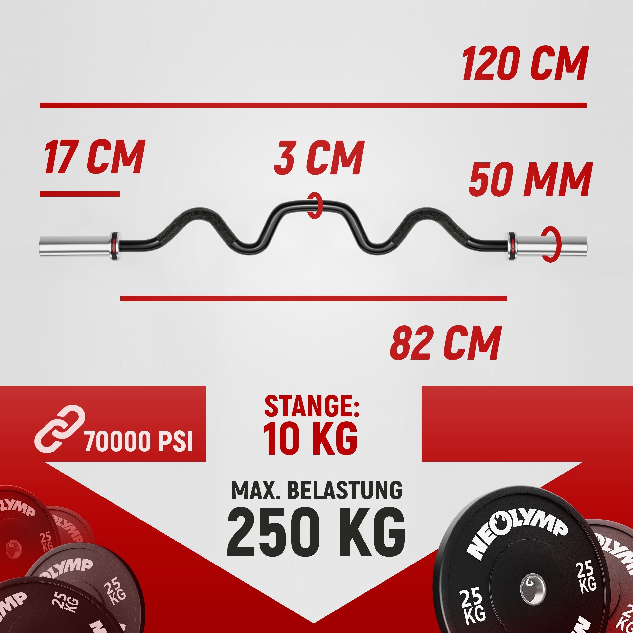 SZ bar curl barbell for biceps | B-stock