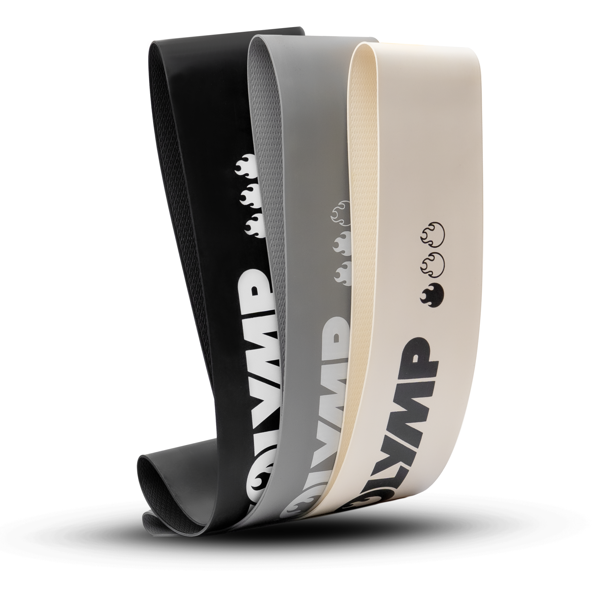 Fitnessbänder kurz aus Latex – 3er Set Grau (B‑Ware)