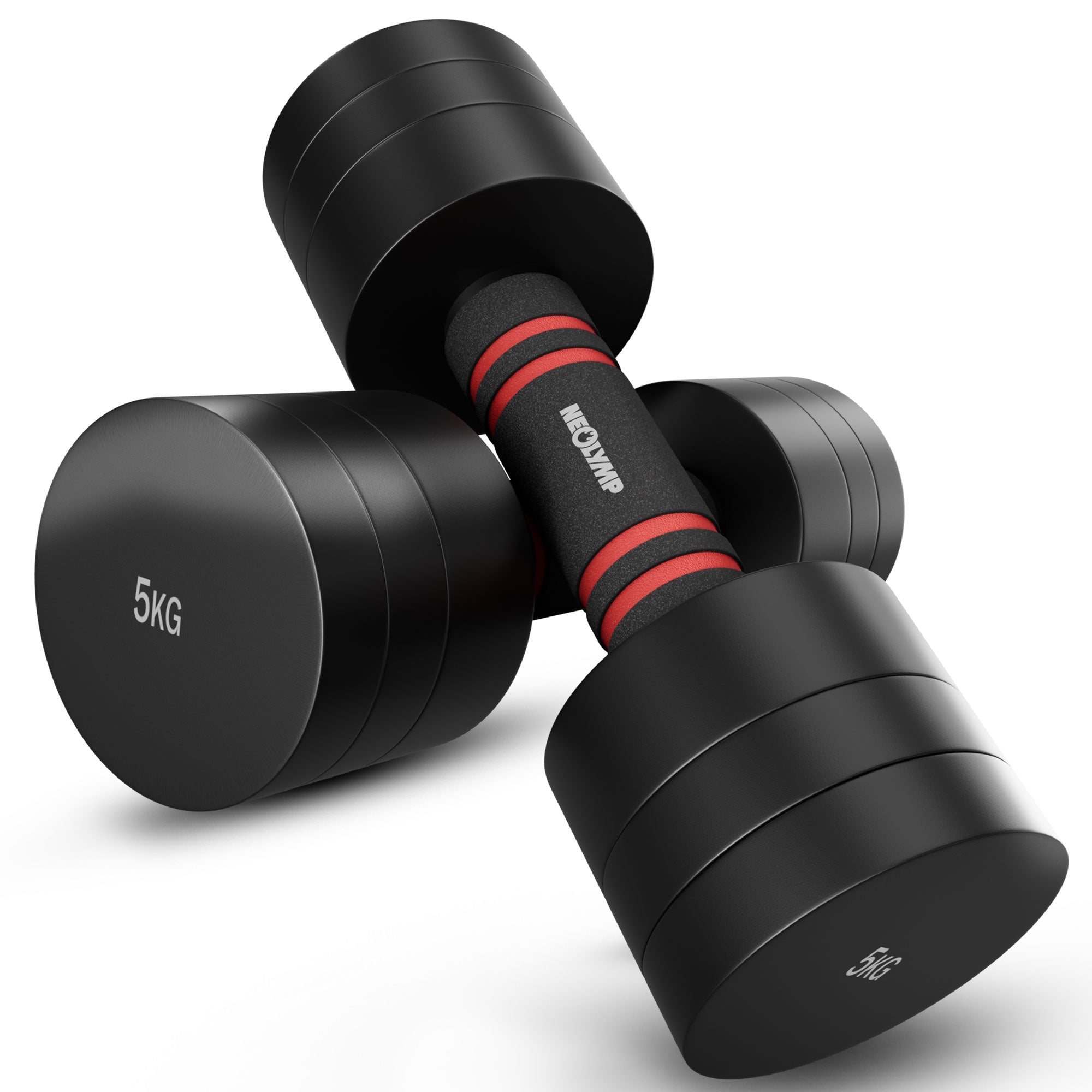 Verstellbare Kurzhanteln in schwarz 5 & 10kg – 2er-Set 1,75-5 kg Kurzhanteln (B‑Ware)